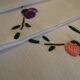8 serviettes de table brodées fleurs coton métis 40 x 38