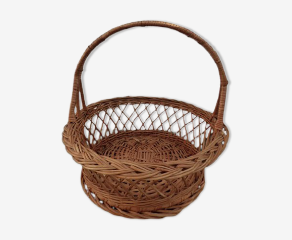 Panier rond en osier naturel
