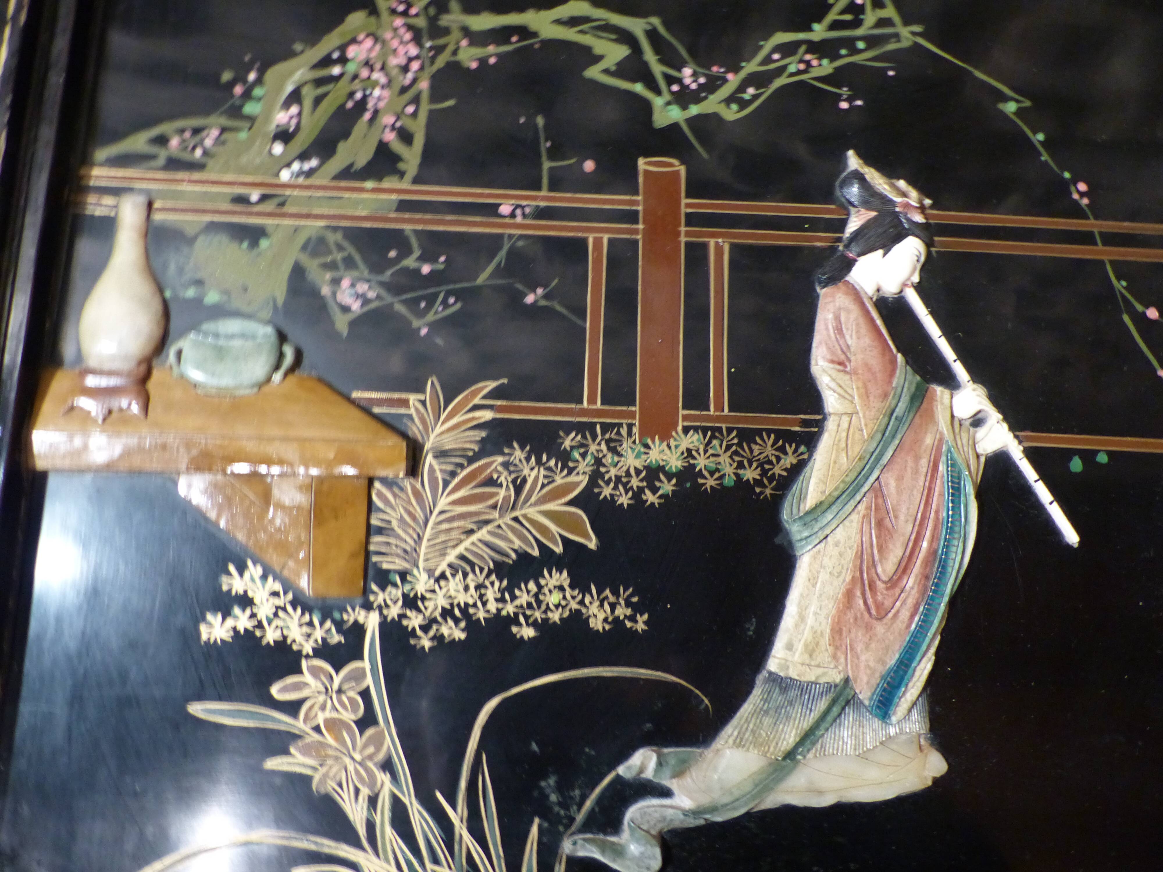 Asian-decorated rectangular coffee table