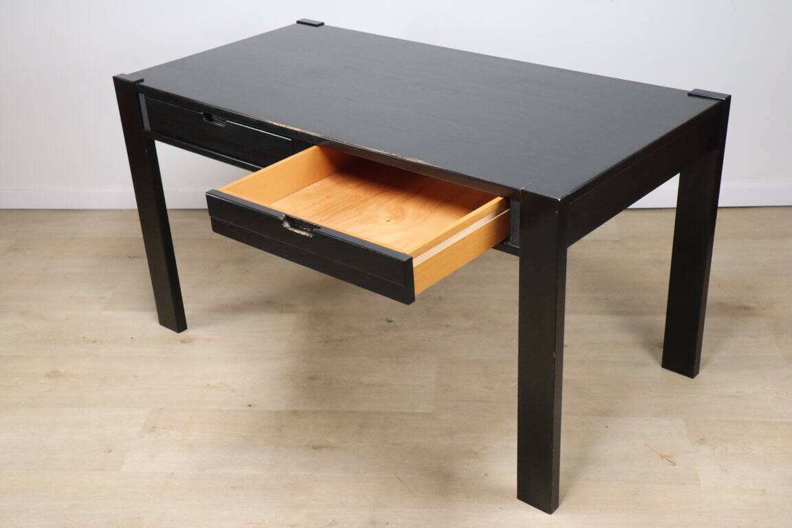 Vintage Simat edition desk in blackened wood, 1980