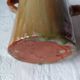 Vintage green enamelled handmade terracotta jar France