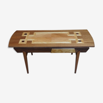 Vintage coffee table in marquetry