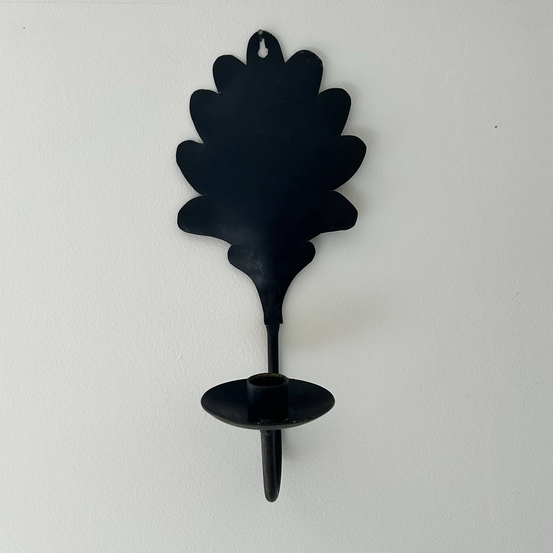 Bougeoir  feuille de chêne en fer forgé