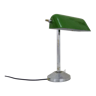 Lampe de bureau Niam à tête articulée couleur vert sombre et chrome. Art Déco