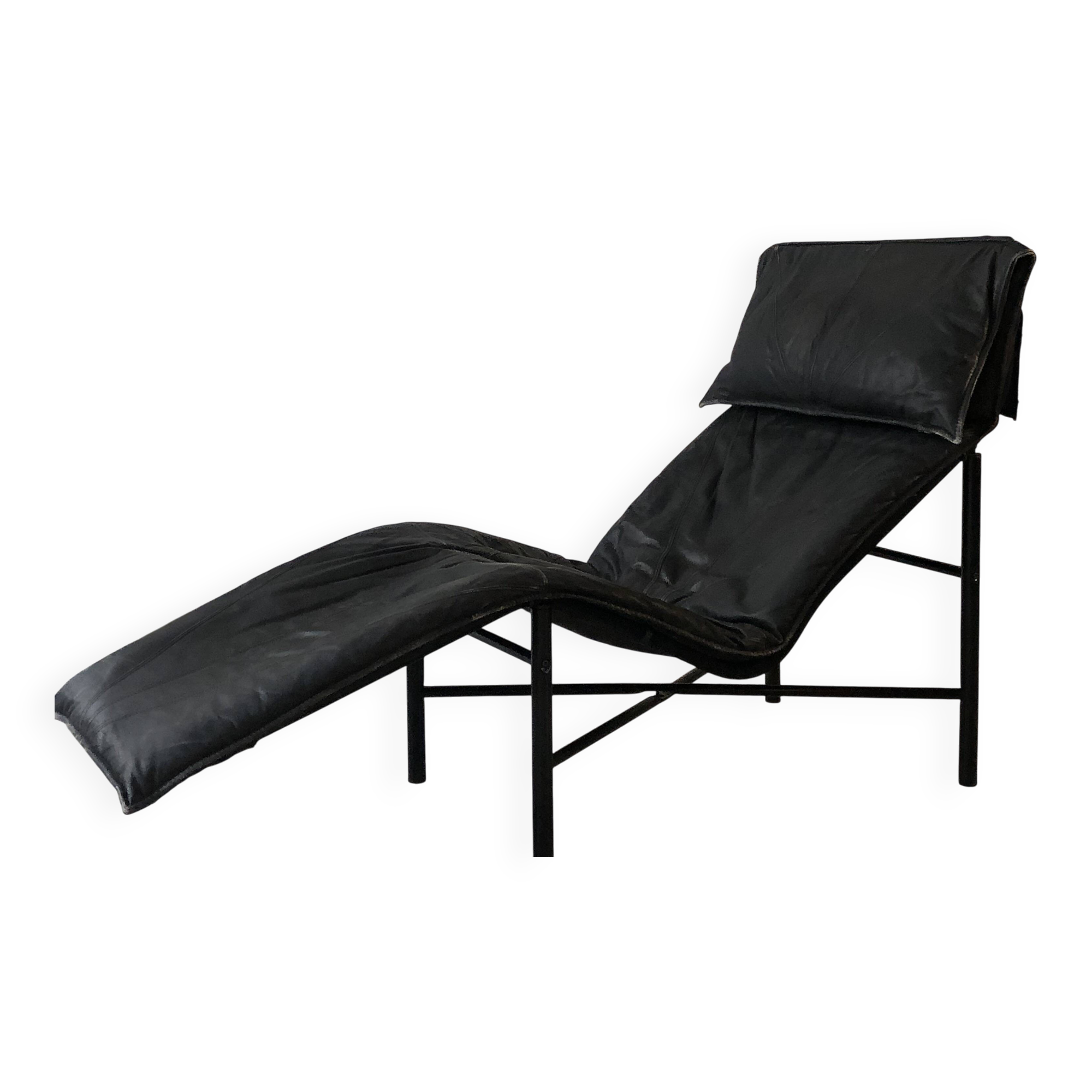 Fauteuil "Skye" en cuir noir, Ikea 1987