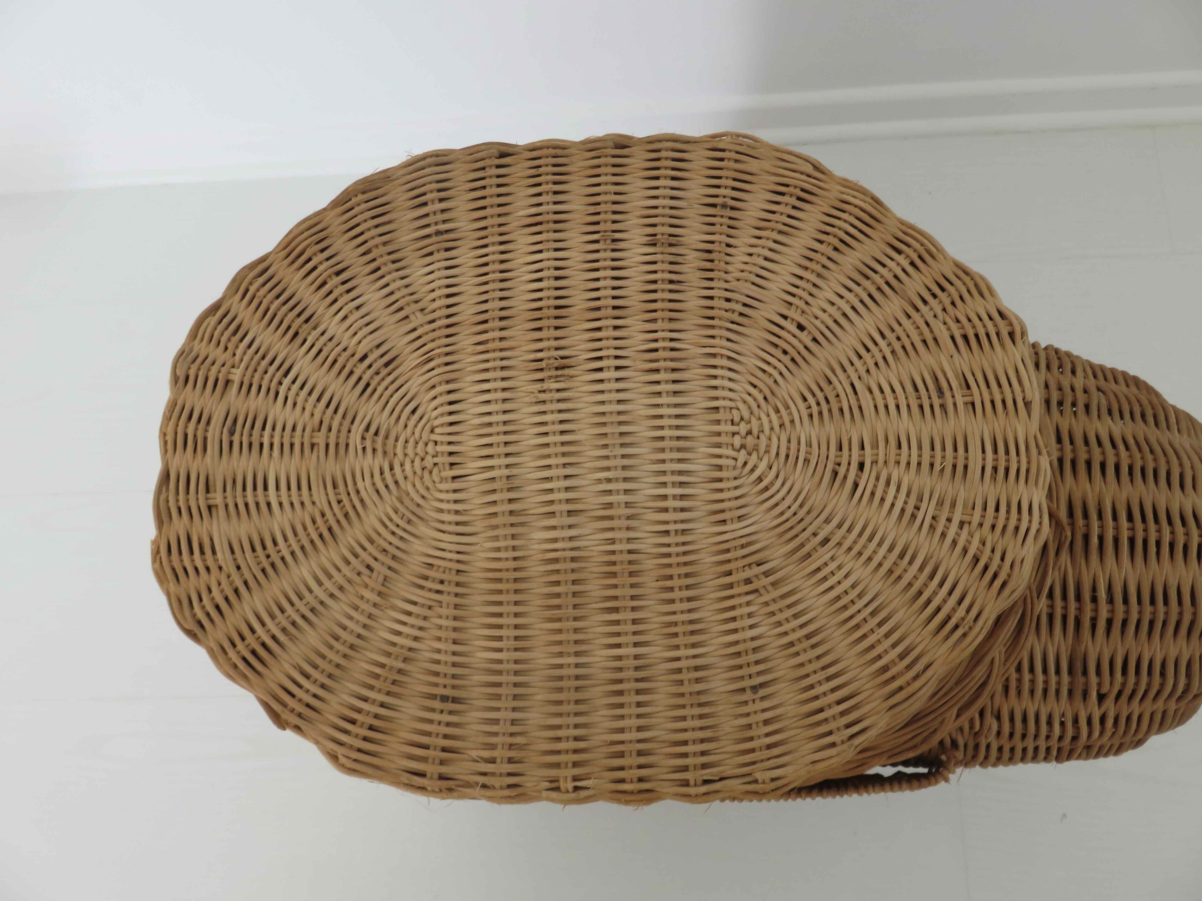 Side table elephant rattan or piece of sofa 60s 70s