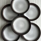 6 ceramic stoneware soup plates