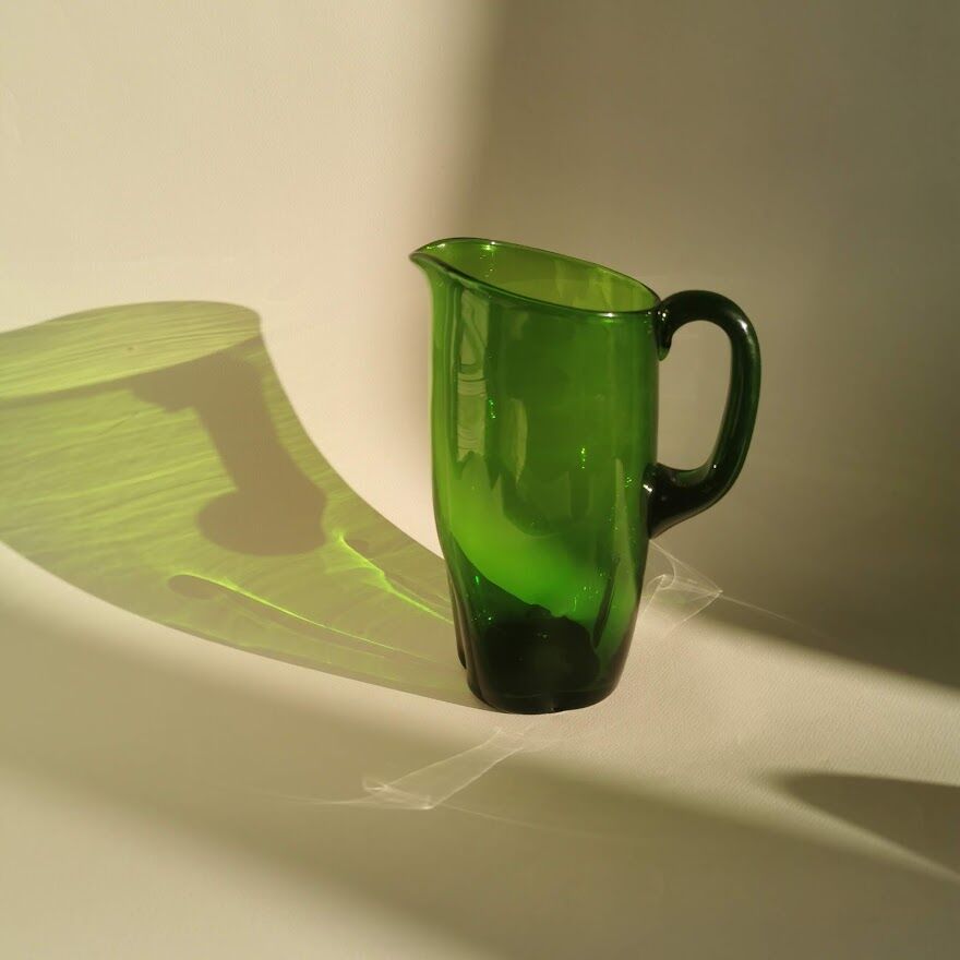 Vintage orangeade service in multi-coloured glass