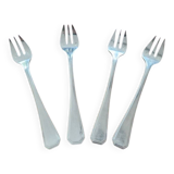 Christofle - Set of 4 America model oyster forks - Design Luc Lanel - In silver-plated metal