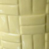 Cache pot en faience effet paille tressee chatelain france