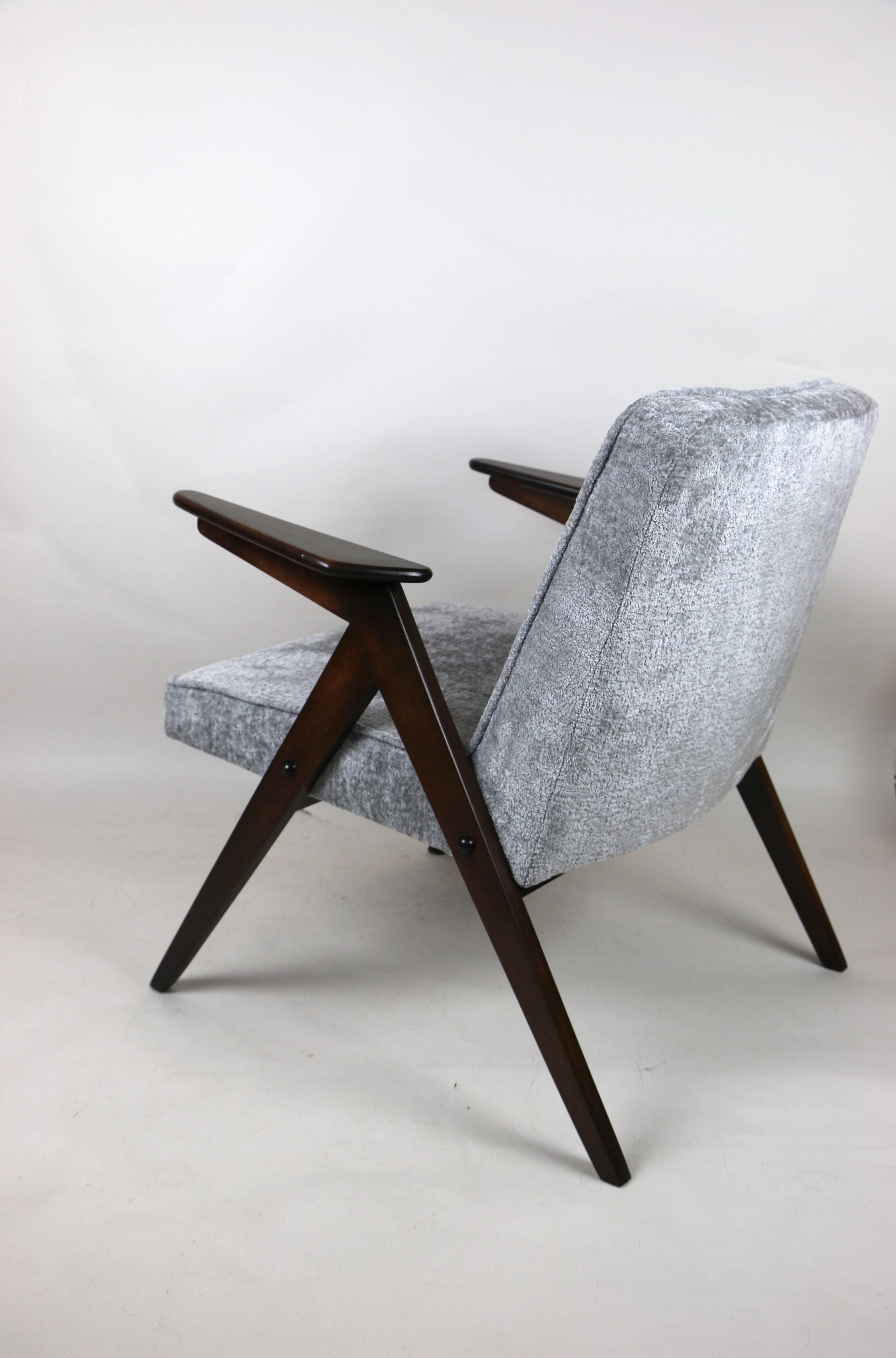 Grey Silver Bunny Armchair by Józef Chierowski, 1970s