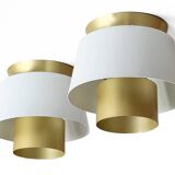 Pair of ceiling lamps "Tivoli" by Jørn Utzon for Nordisk Solar Compagni. Denmark 1970s