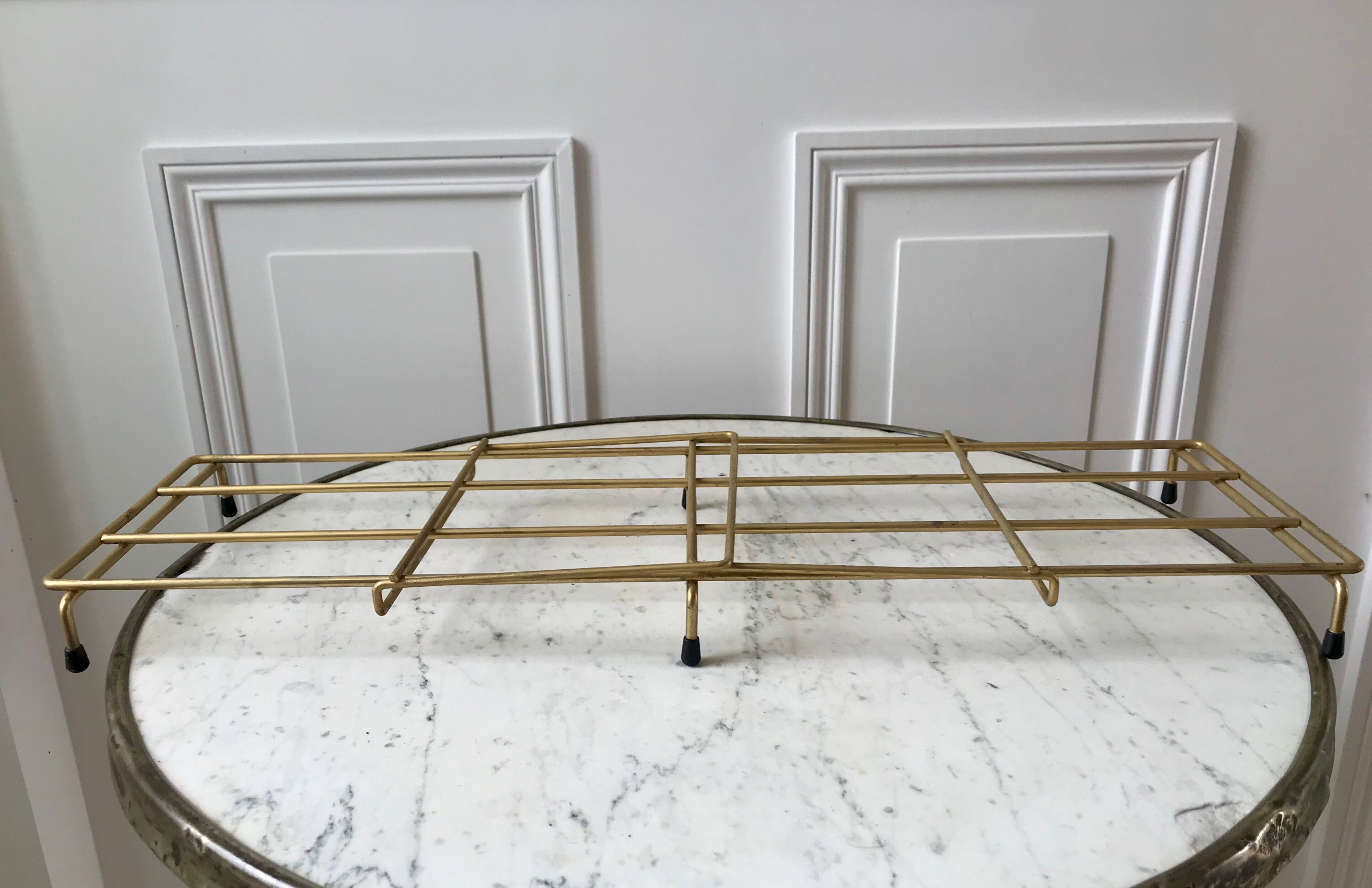 Magazine holder / bookend in modular brass years 50-60