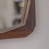 VINTAGE 1960S WALL MIRROR IN WALNUT WOOD DESIGNED BY DINO CAVALLI