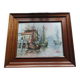 Oil painting on framed canvas seascape/boats/port signed Morlay