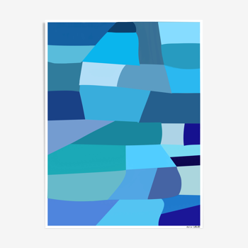 Illustration "blue" Atelier Zyeuter 60 cm x 80 cm