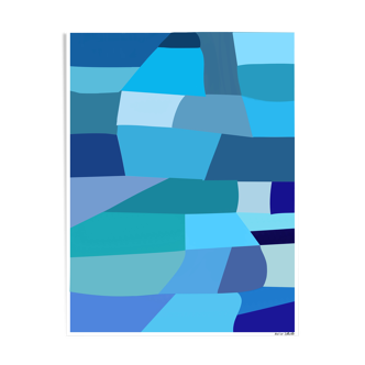 Illustration "bleus" Atelier Zyeuter 60 cm X 80 cm