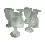 Verres à pied relief vert (lot de 6)