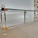 Large Hollywood Regency coffee table Lucite Brass double top 70s