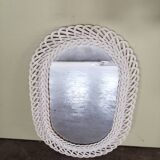 White rattan mirror 49x71cm
