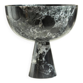 The XL Pedestal Bowl in black and green marble