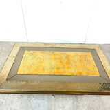 Vintage brass coffee table by Rodolfo Dubarry, 1970s