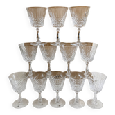 🥂 Superb set of 12 crystal water glasses from Val Saint-Lambert.