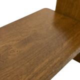 Vintage wall shelve rack bookshelf in oak wood minimalist