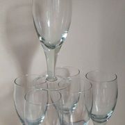 Six verres à pieds en verre soufflé XXL