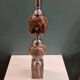 Large marble and chrome metal table lamp base from the 70s