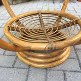 Vintage rattan coffee table 1970