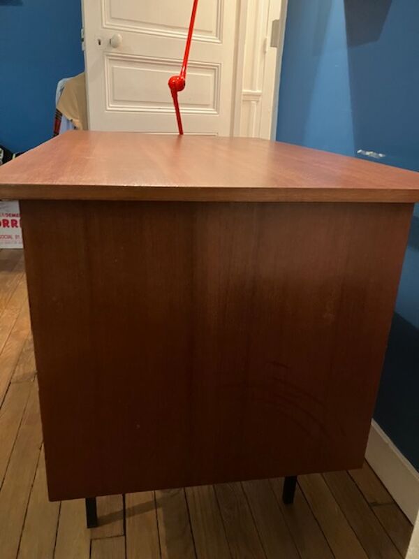 Bureau vintage années 60 bois et métal