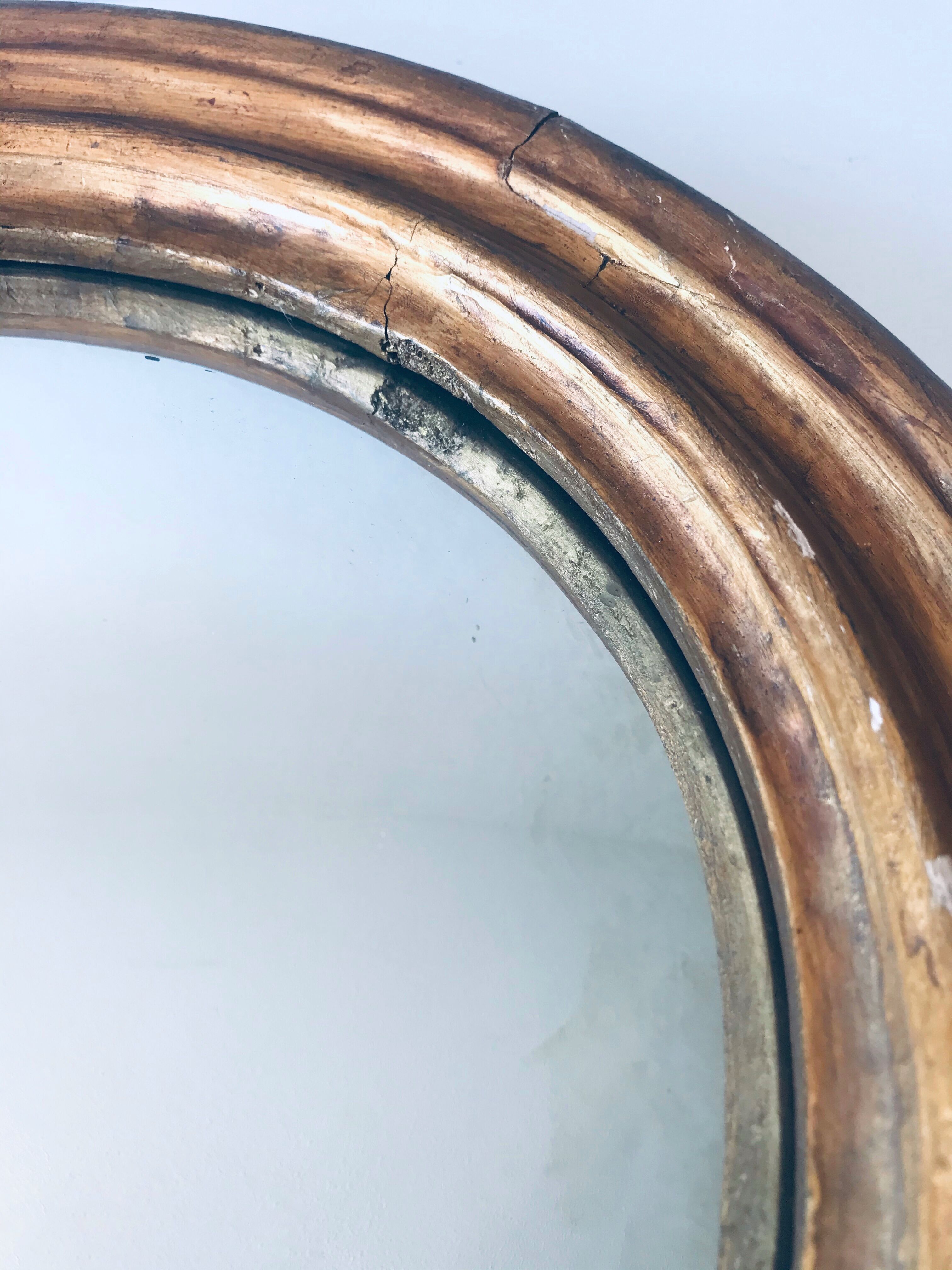 Ancient convex mirror, witch mirror 36cm