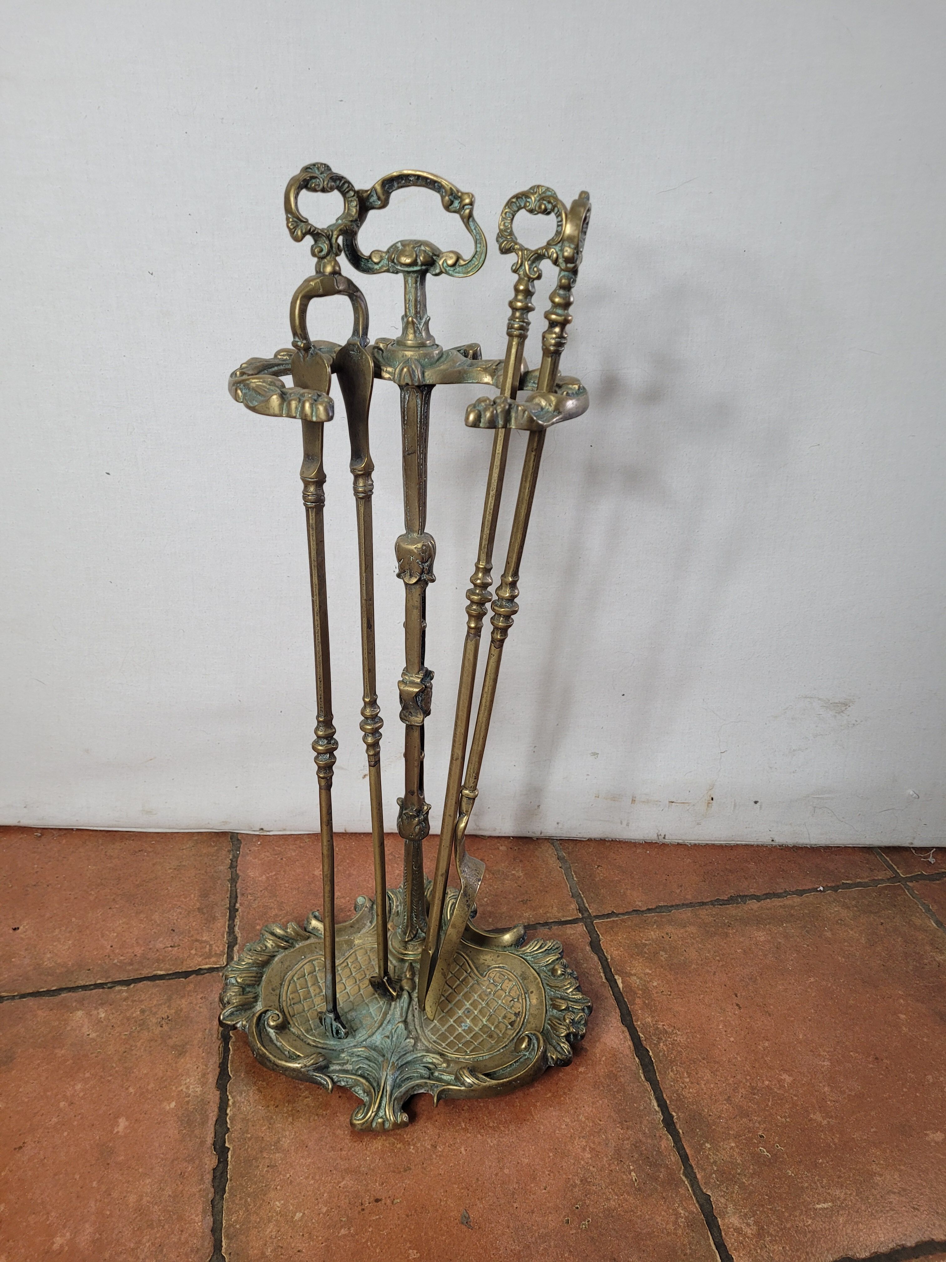 Louis XV style bronze fireplace kit