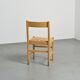 Set of six solid pine chairs by Maison Regain.