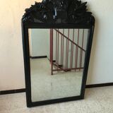 Miroir ancien peint en noir, 143x82 cm