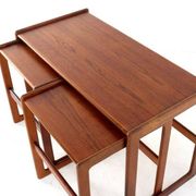 Arne Hovmand Olsen coffee table for Mogens Kold with 2 nesting tables.
