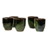 handmade ceramic service: 6-piece glazed stoneware coffee cups