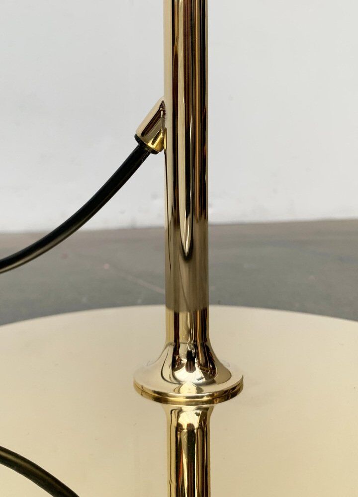 Vintage Hollywood Regency floor lamp in German brass by Florian Schulz.