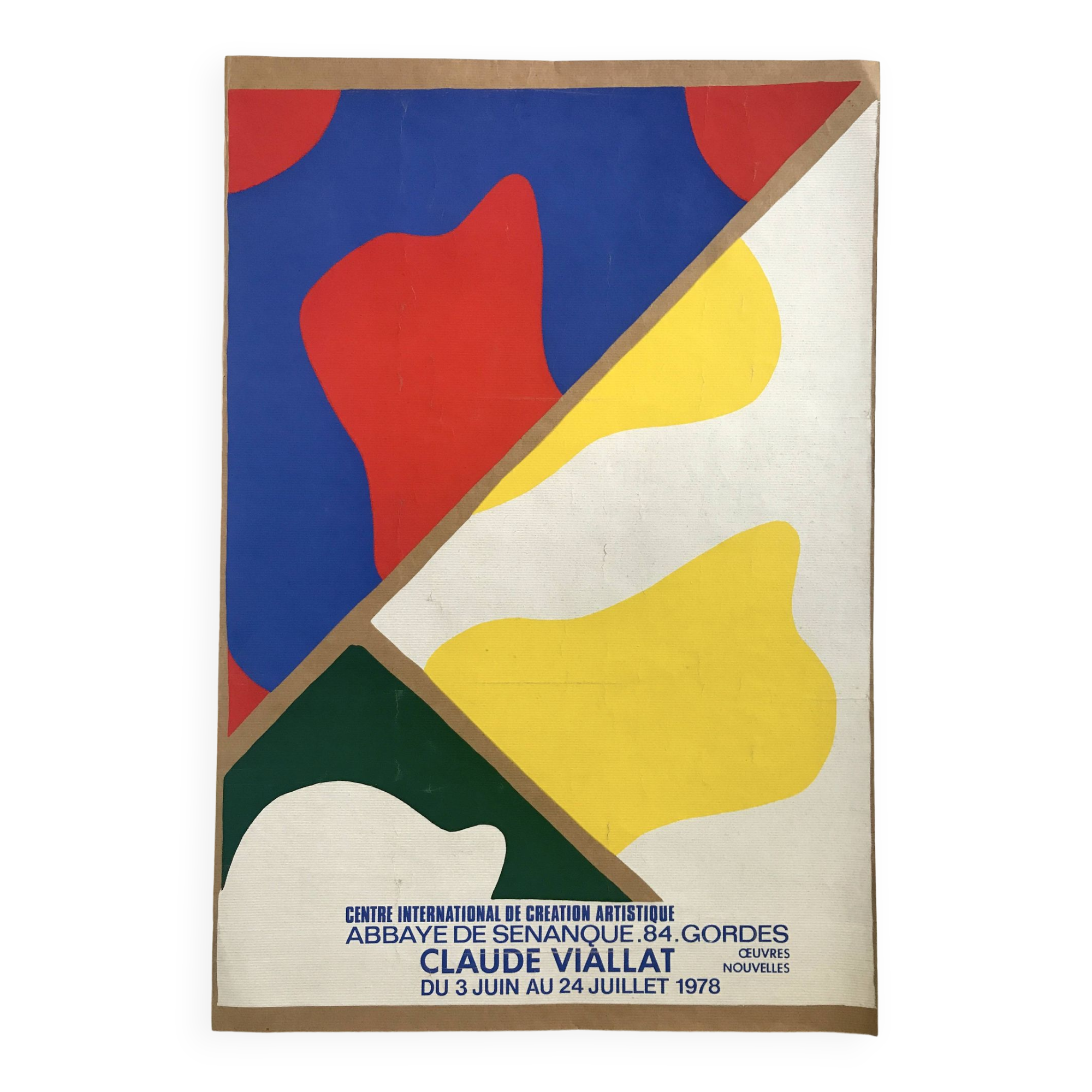 Claude Viallat, Sénanque Abbey, Gordes, 1978. original poster in screen printing on kraft