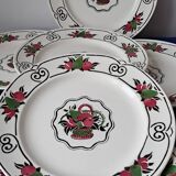 6 flat plates Boch Frères La Louvière. Melba