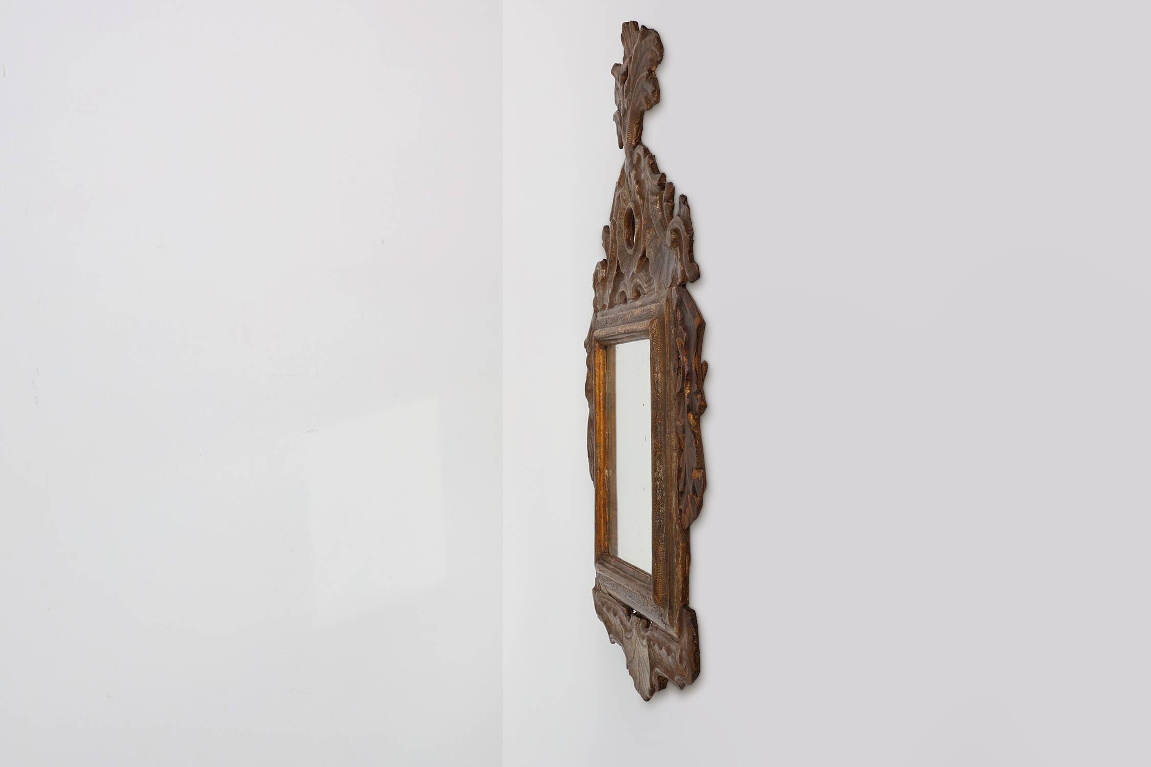 Italian Renaissance–Baroque Carved Wood Mirror, 17th Century