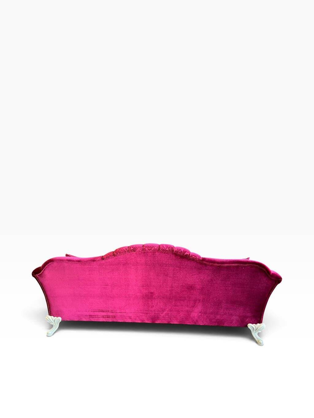 XL vintage fuchsia baroque armchair/sofa