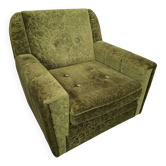 Mid-Century Czechoslovak Green Plush Armchair, 1970s