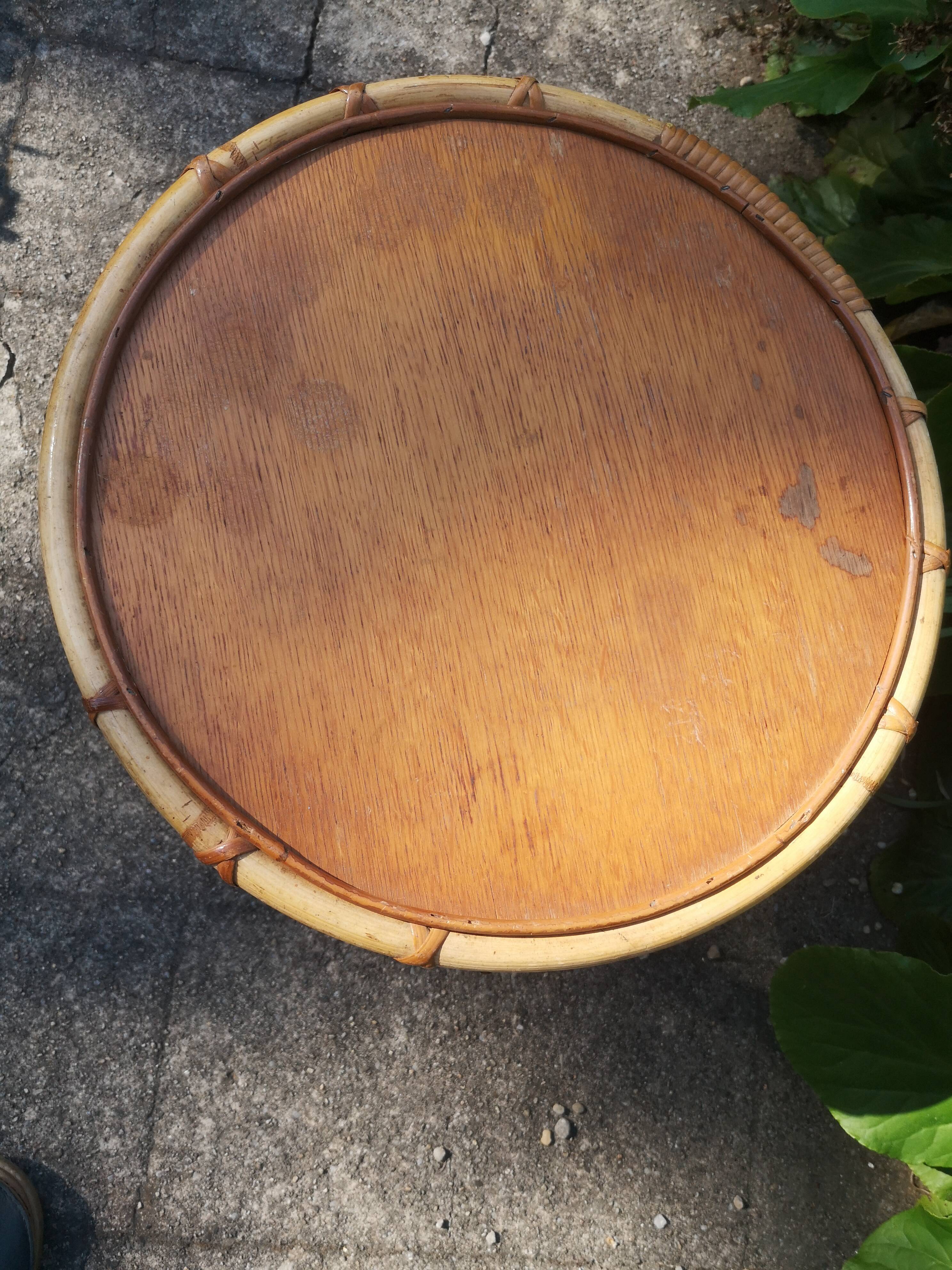 Rattan side coffee table