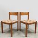 8 chaises vintage en corde et chêne