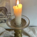 Grand bougeoir ancien en bronze  26 cm style Louis XV