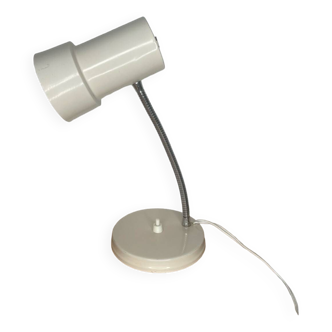 Lampe vintage blanc crème bras flexible chromé année 70
