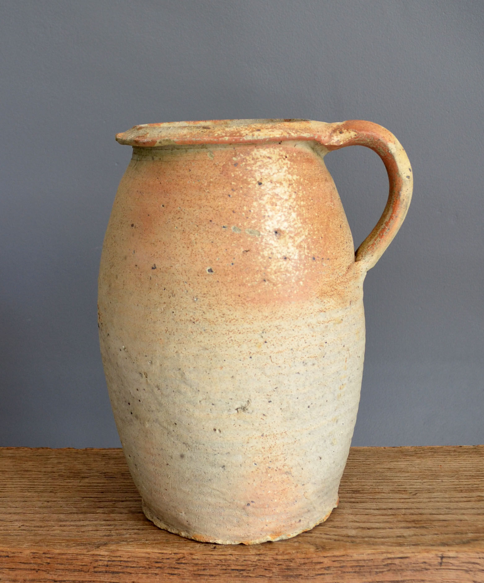 Large earthen pot or jug turned