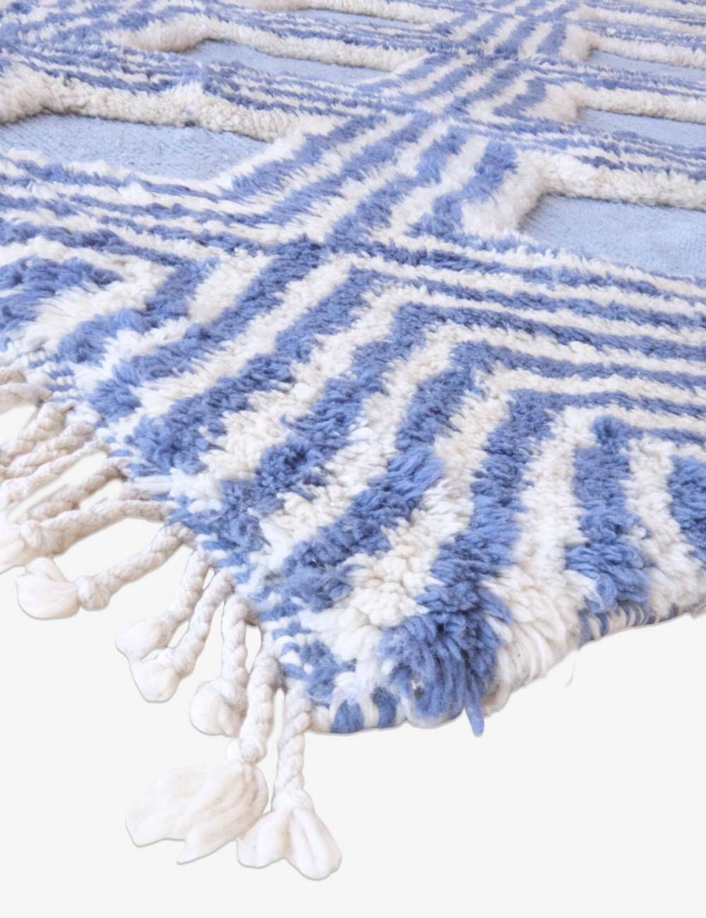 Tapis Bleu Beni Mrirt - 306 x 210 cm